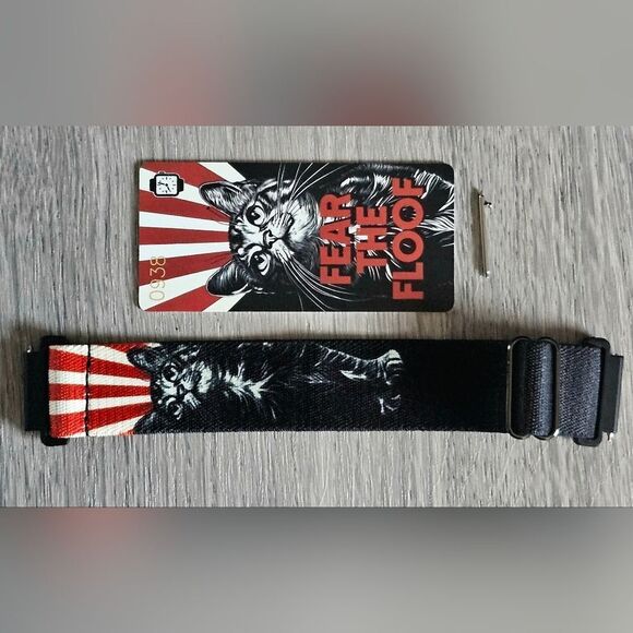 ZOX "FEAR THE FLOOF" #938 ANDROID SAMSUNG GALAXY NEW AMERICAN CAT 20mm WATCHBAND - Picture 3 of 12